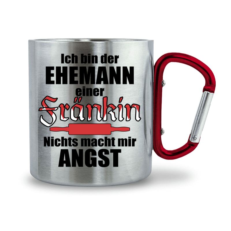 Buy mugs with carabiner and motif online!