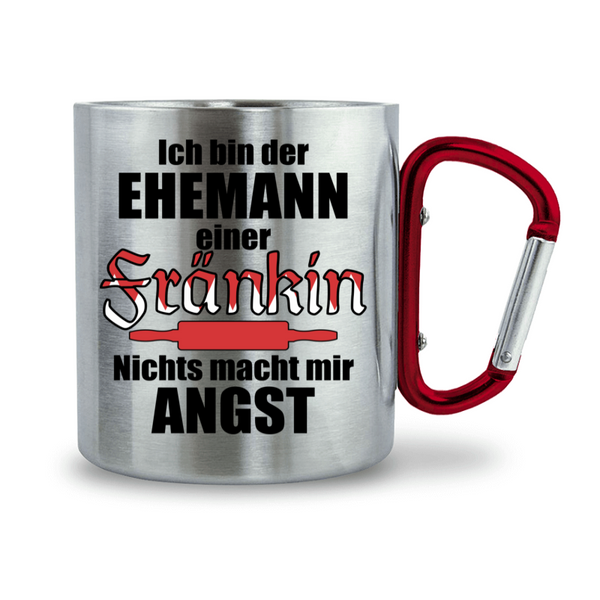 Buy mugs with carabiner and motif online!