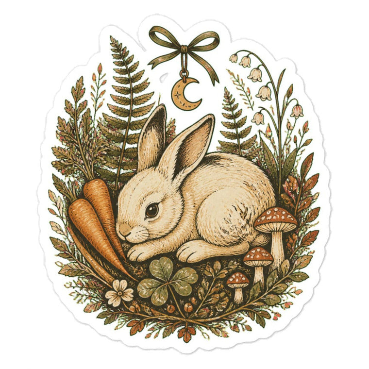 Sticker Gartenhase mit Karotten Aufkleber Produktbild 1