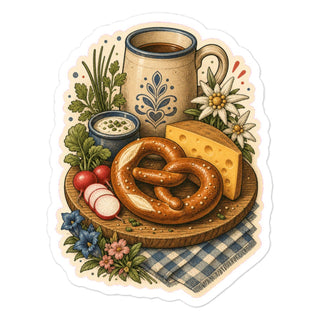 Sticker Brotzeit Brezel Käse Aufkleber Produktbild 1