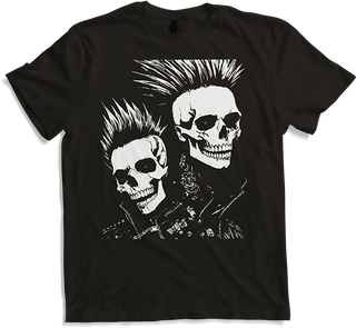 Anarchy Fan Skull with Mohawk Crazy Antisocial Punk