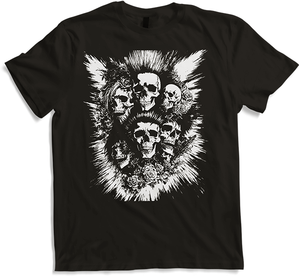 Anarchy Fan Totenkopf mit Mohawk Crazy Antisocial Punk