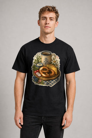 AI Model ai_male Brotzeit Brezel Käse T-Shirt