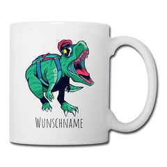 T-Rex mit Sonnenbrille und Rucksack