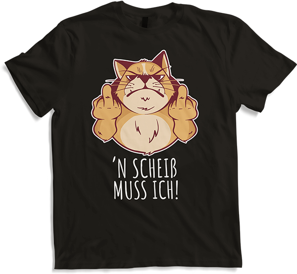 'n Scheiß muss ich Böse Katze Freche Sprüche Stinkefinger