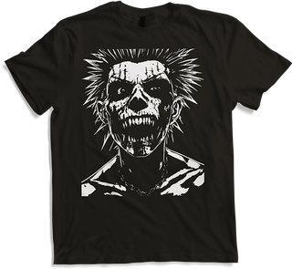Anarchy Fan Skull with Mohawk Crazy Antisocial Punk