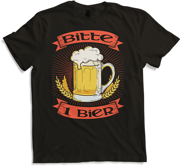 Produktbild von T-Shirt Bitte 1 Bier Lustiger Bier Spruch Biertrinker Pub Kneipe