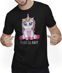 Produktbild von T-Shirt mit Mann Bitte geh weg | Rotziges Einhorn | Nette Kawaii-Mädchen-Frauen