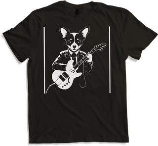 Produktbild von T-Shirt Chihuahua mit E-Gitarre Musiker Lustiger Gitarrist