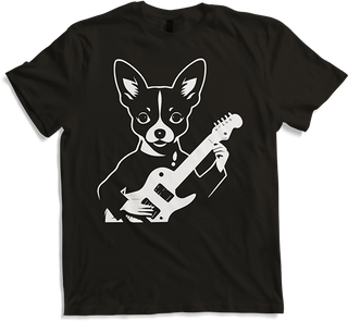 Produktbild von T-Shirt Chihuahua mit E-Gitarre Musiker Lustiger Gitarrist