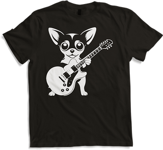 Produktbild von T-Shirt Chihuahua mit E-Gitarre Musiker Lustiger Gitarrist