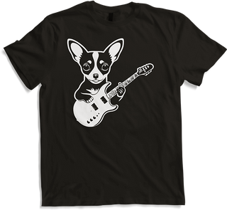 Produktbild von T-Shirt Chihuahua mit E-Gitarre Musiker Lustiger Gitarrist
