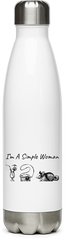 Produktbild von Edelstahlflasche Chinchilla | I'm A Simple Woman | Kamera Cocktail | Spruch