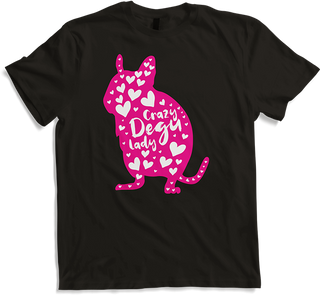 Produktbild von T-Shirt Crazy Degu Lady | Lustiger Degu Spruch | Octodon Degus Herz