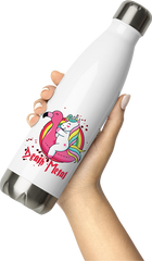 Produktbild von Thermosflasche von Hand gehalten Death Metal Einhorn Flamingo | Brutal Death Technical Death