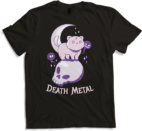 Produktbild von T-Shirt Death Metal Spruch Horror Katze Metalhead Heavy Metal
