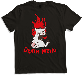 Produktbild von T-Shirt Death Metal Spruch Horror Katze Metalhead Heavy Metal