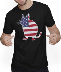 Produktbild von T-Shirt mit Mann Degu Patriotische Degus US-Flagge von Amerika Besitzer USA Degu