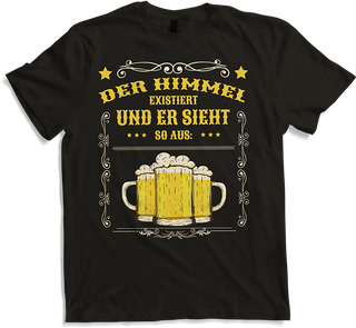 Produktbild von T-Shirt Der Himmel existiert Bierhumpen Männer Lustige Bier Sprüche