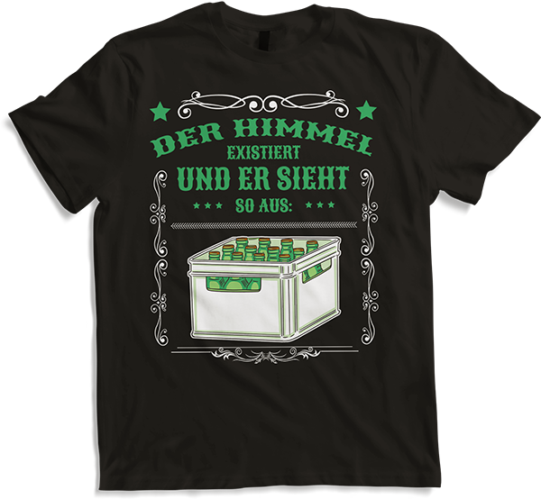 Produktbild von T-Shirt Der Himmel existiert Bierkasten Männer Lustige Bier Sprüche