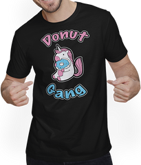 Produktbild von T-Shirt mit Mann Donut Gang | Süßes Einhorn | Donuts Unicorn | Naschen Hunger