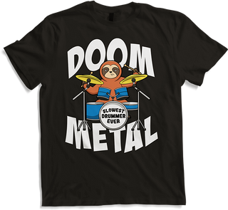 Produktbild von T-Shirt Doom Metal Faultier Metaller Spruch Kinder Metalhead