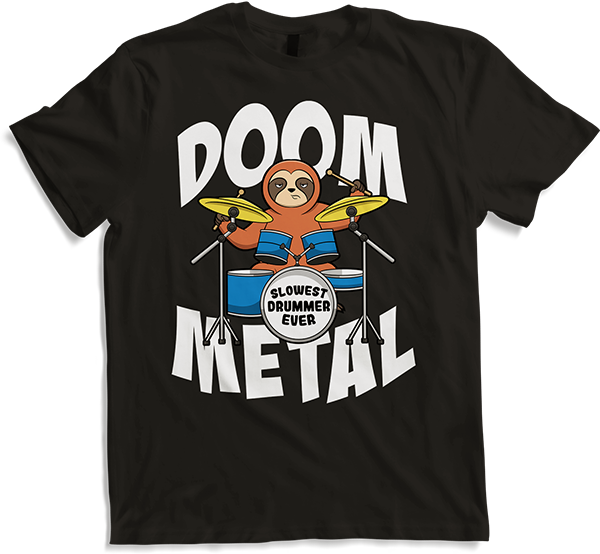Produktbild von T-Shirt Doom Metal Faultier Metaller Spruch Kinder Metalhead