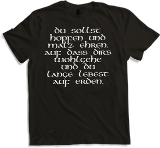 Produktbild von T-Shirt Du sollst Hopfen und Malz ehren freche Bibel Sprüche Bier