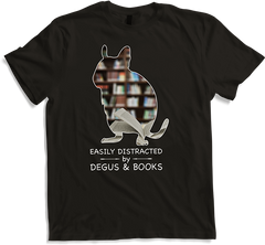 Produktbild von T-Shirt Easily Distracted by Degus & Books Lustiger Spruch mit Degu