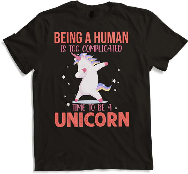 Produktbild von T-Shirt Ein Mensch zu sein ist zu kompliziert Einhorn Kinder &