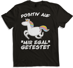 Produktbild von T-Shirt Einhorn Positiv "mir egal" getestet Freche Mädchen Sprüche