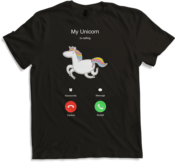Produktbild von T-Shirt Einhorn ruft an Lustiger Spruch für Mädchen nager Unicorn