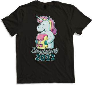 Produktbild von T-Shirt Einschulung 2022 Einhorn mit Rucksack 1. Klasse Mädchen