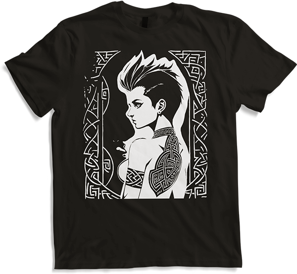 Produktbild von T-Shirt Fantasy Post Punk keltischer Tribal Batcave Mohawk Girl Gothic