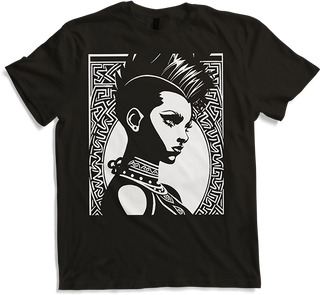 Produktbild von T-Shirt Fantasy Post Punk keltischer Tribal Batcave Mohawk Girl Gothic