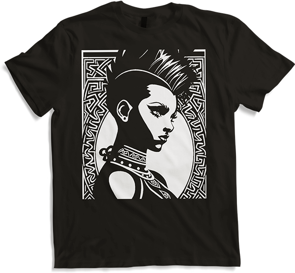 Produktbild von T-Shirt Fantasy Post Punk keltischer Tribal Batcave Mohawk Girl Gothic