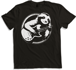 Produktbild von T-Shirt Faultier mit E-Gitarre Musiker Lustiger Gitarrist