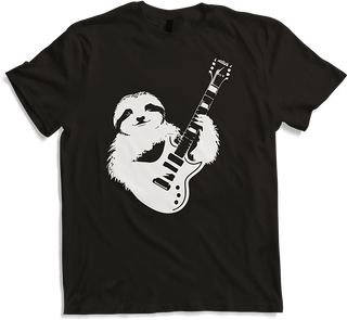Produktbild von T-Shirt Faultier mit E-Gitarre Musiker Lustiger Gitarrist