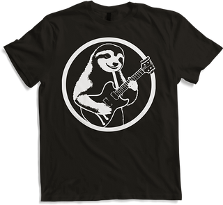 Produktbild von T-Shirt Faultier mit E-Gitarre Musiker Lustiger Gitarrist