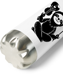 Produktbild vom Boden der Thermoflasche Faultier mit Viola und Bogen, klassischer Musiker