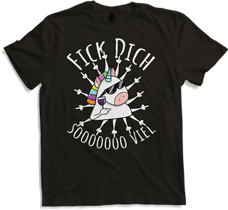 Produktbild von T-Shirt Fick Dich so viel | Böses Misanthrop Einhorn | Sarkasmus