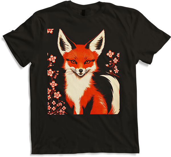 Produktbild von T-Shirt Foxes Japanische Kirschblüte Blume Kitsune Fuchs