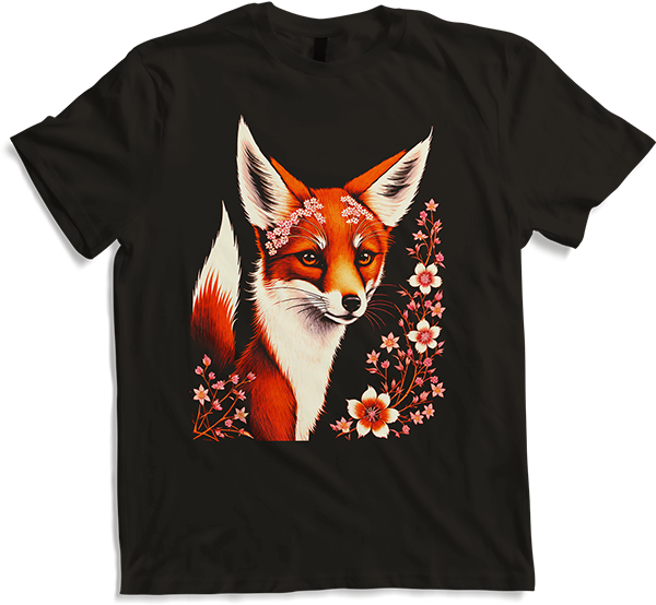 Produktbild von T-Shirt Foxes Japanische Kirschblüte Blume Kitsune Fuchs
