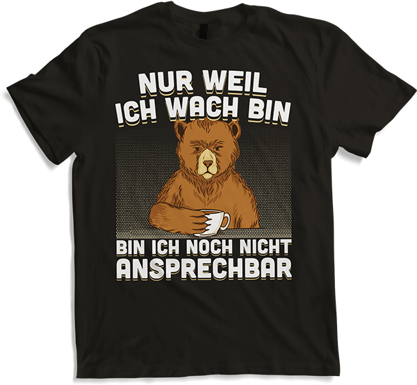 Produktbild von T-Shirt Freche Morgenmuffel Braunbär mit Kaffee Bären Sprüche Bär