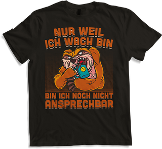 Produktbild von T-Shirt Freche Morgenmuffel Irres Faultier mit Kaffee Sprüche