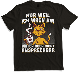 Produktbild von T-Shirt Freche Morgenmuffel Miezekatze mit Kaffee Katzen Sprüche