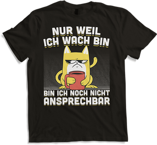 Produktbild von T-Shirt Freche Morgenmuffel Miezekatze mit Kaffee Katzen Sprüche