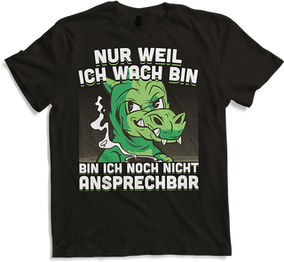 Produktbild von T-Shirt Frecher Morgenmuffel Spruch Drache mit Kaffee Sprüche