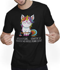 Produktbild von T-Shirt mit Mann Freches Einhorn Lustiger frecher Spruch Mädchen & Teenager