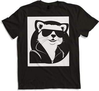 Produktbild von T-Shirt Frettchen trägt Sonnenbrille coole Frettchen